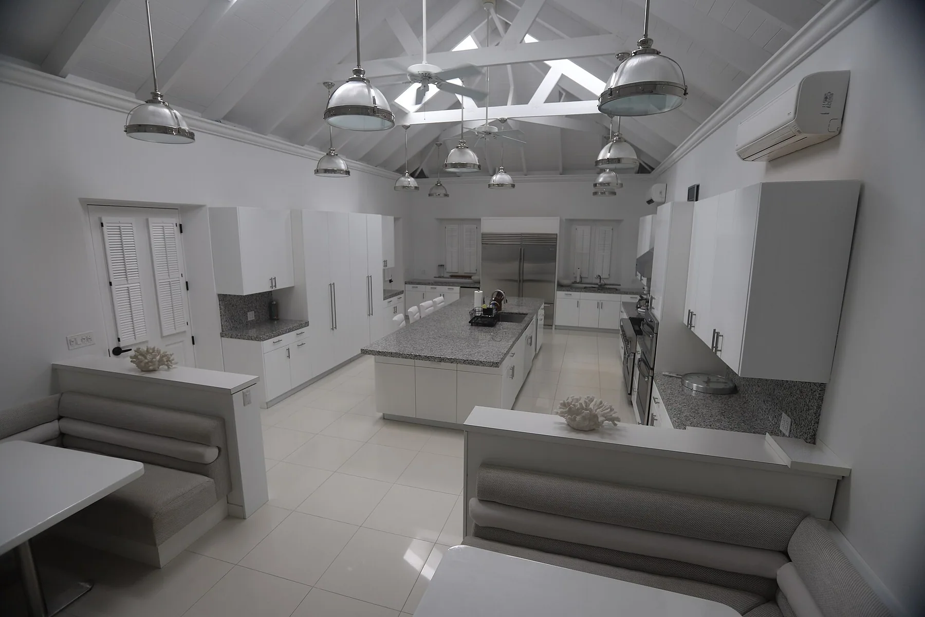 Kitchen with stone worktops